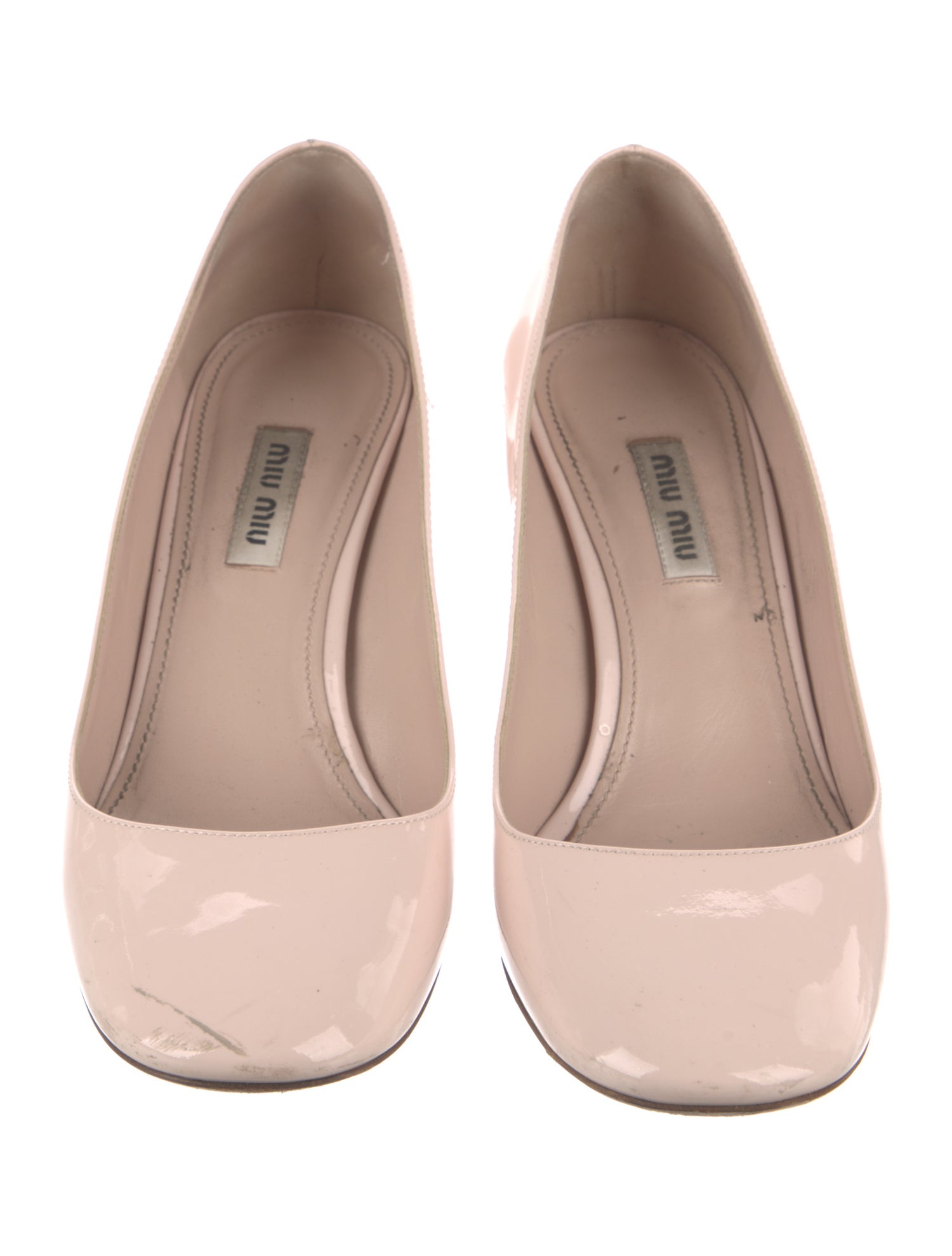 Miu Miu Patent Leather Crystal Embellishments Pumps